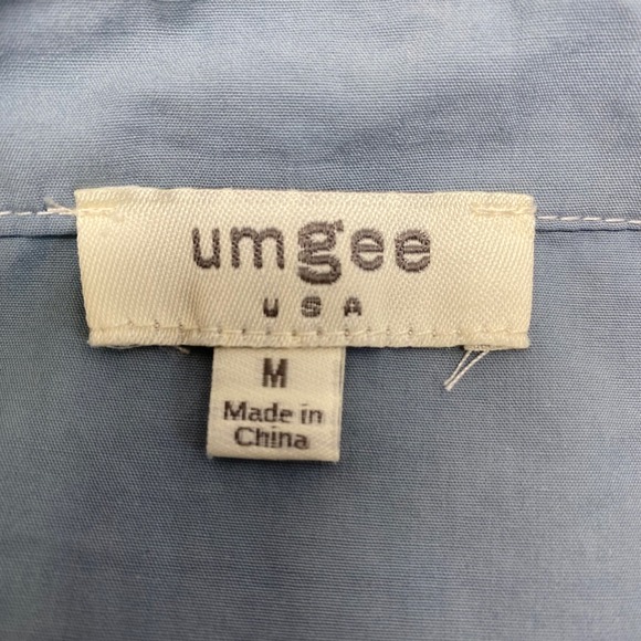 Umgee USA Women Blue Tiered Midi Dress Square Neck Sleeveless Cotton Blend Sz M - Picture 9 of 9